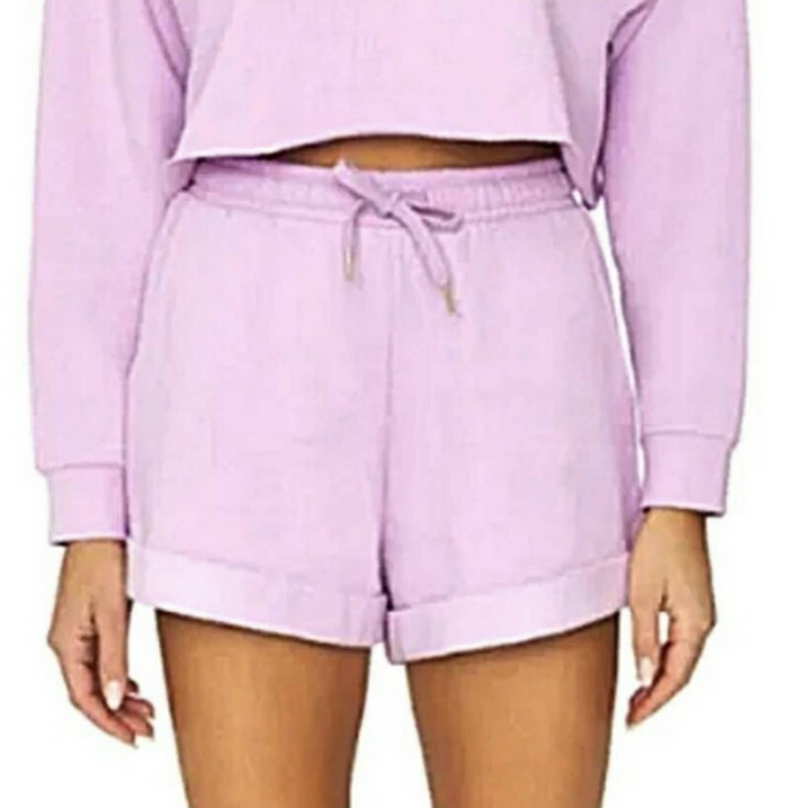 We Wore What Pull On Sweat Short Lilac Athletic Athleisure Casual S New